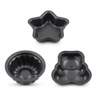 Set 3 forme briose teflonate rotunda steluta ursulet 12 cm copt copii Adison